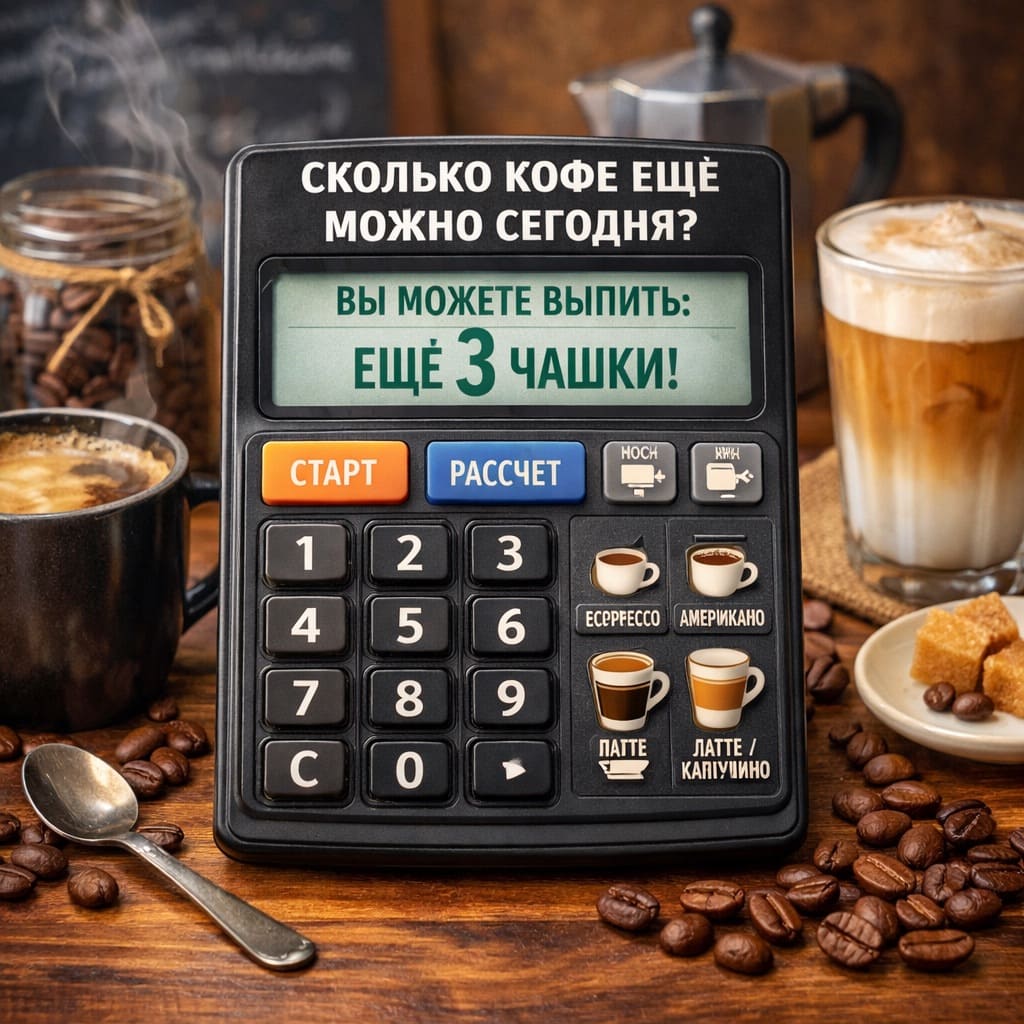 Калькулятор «Сколько кофе ещё можно сегодня»