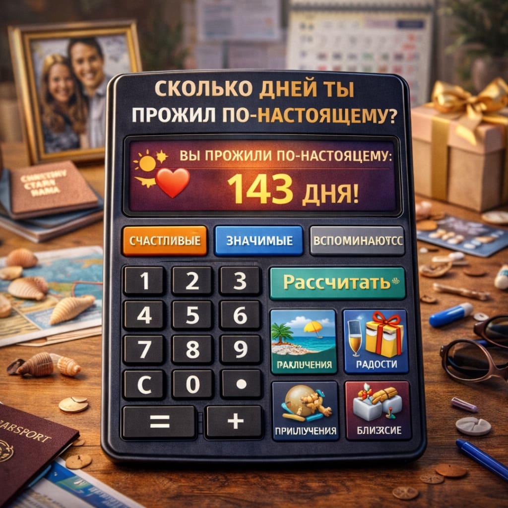 Калькулятор «Сколько дней ты прожил по-настоящему»