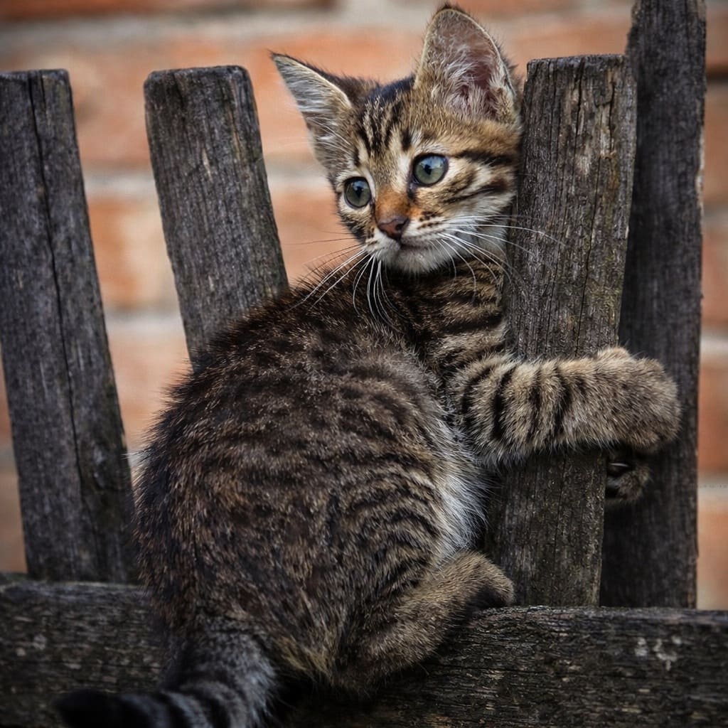 Котенок на крыше