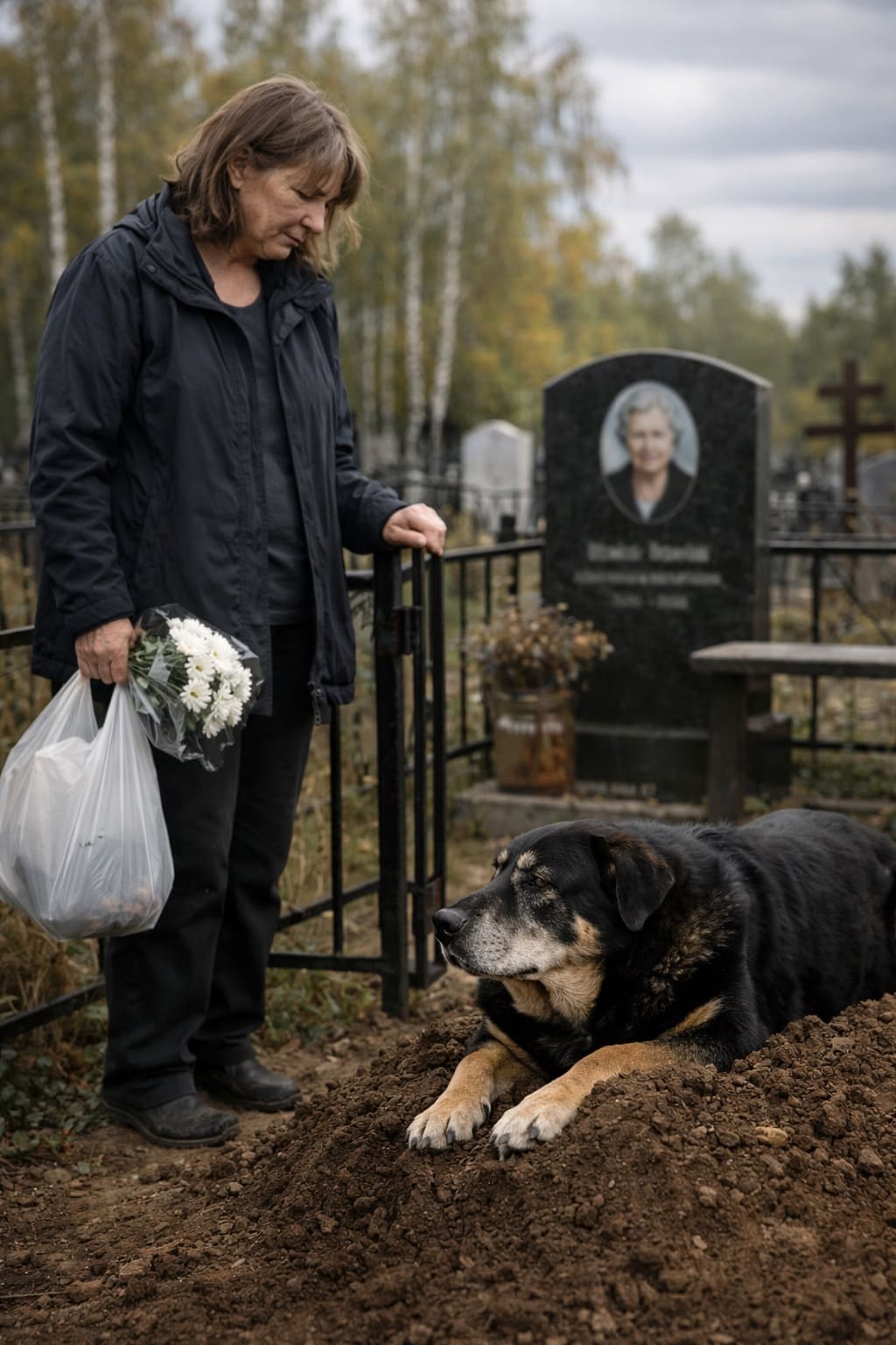 На маминой могиле каждый день лежала чужая собака — и я решила выяснить, откуда она там взялась
