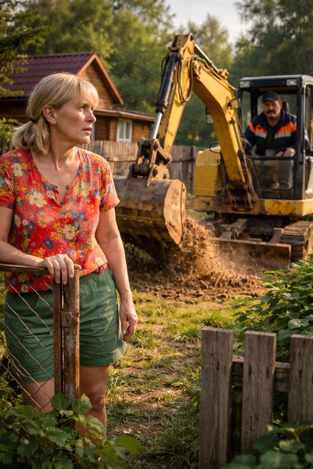 Нина увидела экскаватор на своем участке и обомлела - тот собирался копать