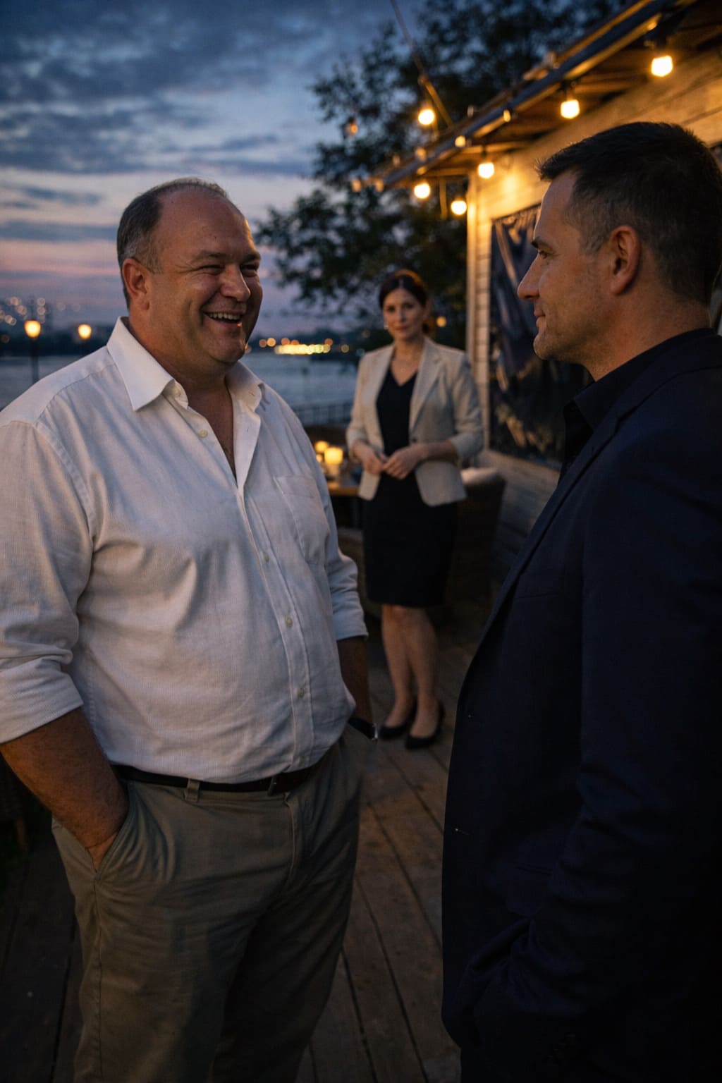 «Она женщина — ничего не понимает», сказал Вадим, не зная, что жена стоит на террасе и все слышит