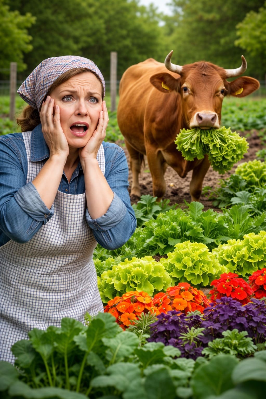 Соседская корова в моем огороде